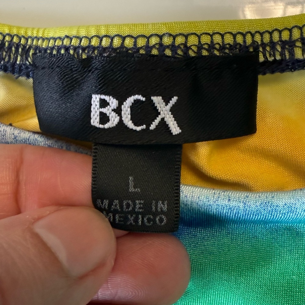 BCX Y2K Aesthetic Ruffle Tank Top - Watercolor Abstract Print - Size L - Picture 4 of 4